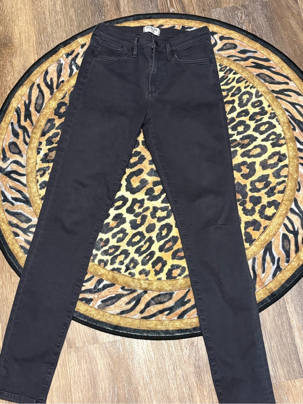AGOLDE dark grey High-Rise Skinny Jeans